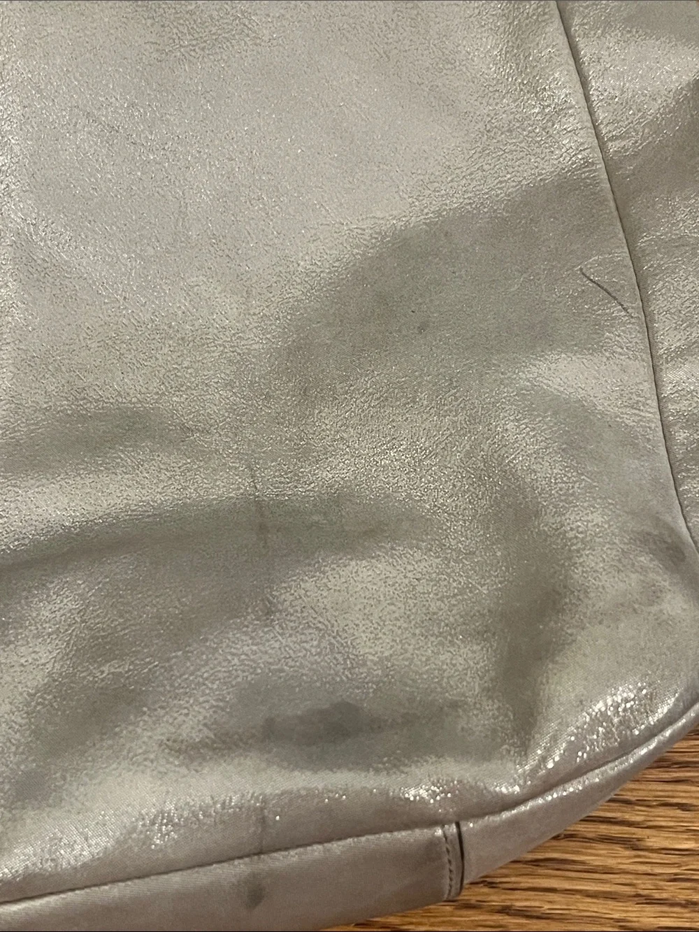 Coach Chelsea Ashlyn Pewter Metallic Pebbled Leather Hobo Shoulder Bag No18696